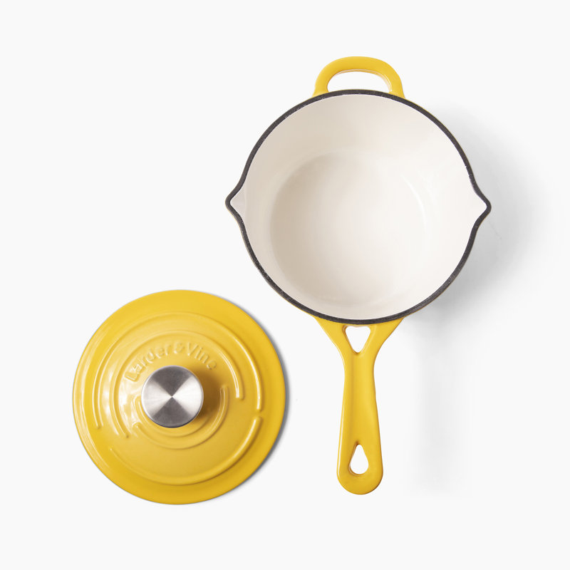 Larder & Vine 2.2 qt. Cast Iron Saucepan with Lid Wayfair